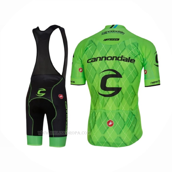 2016 Ropa Ciclismo Cannondale Negro Verde Mangas Corta y Culotte Corto